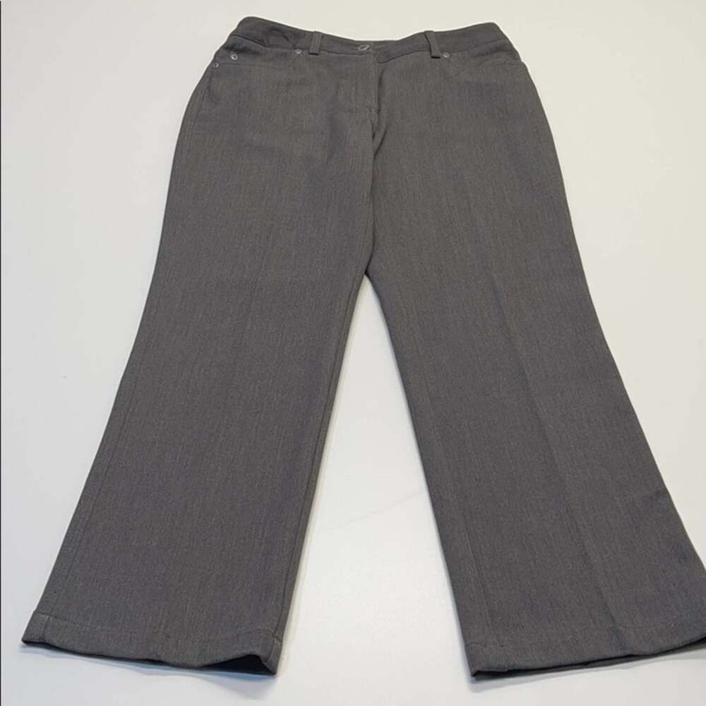 RAFAELLA Womens 8P Gray Straight Leg Dress Pants